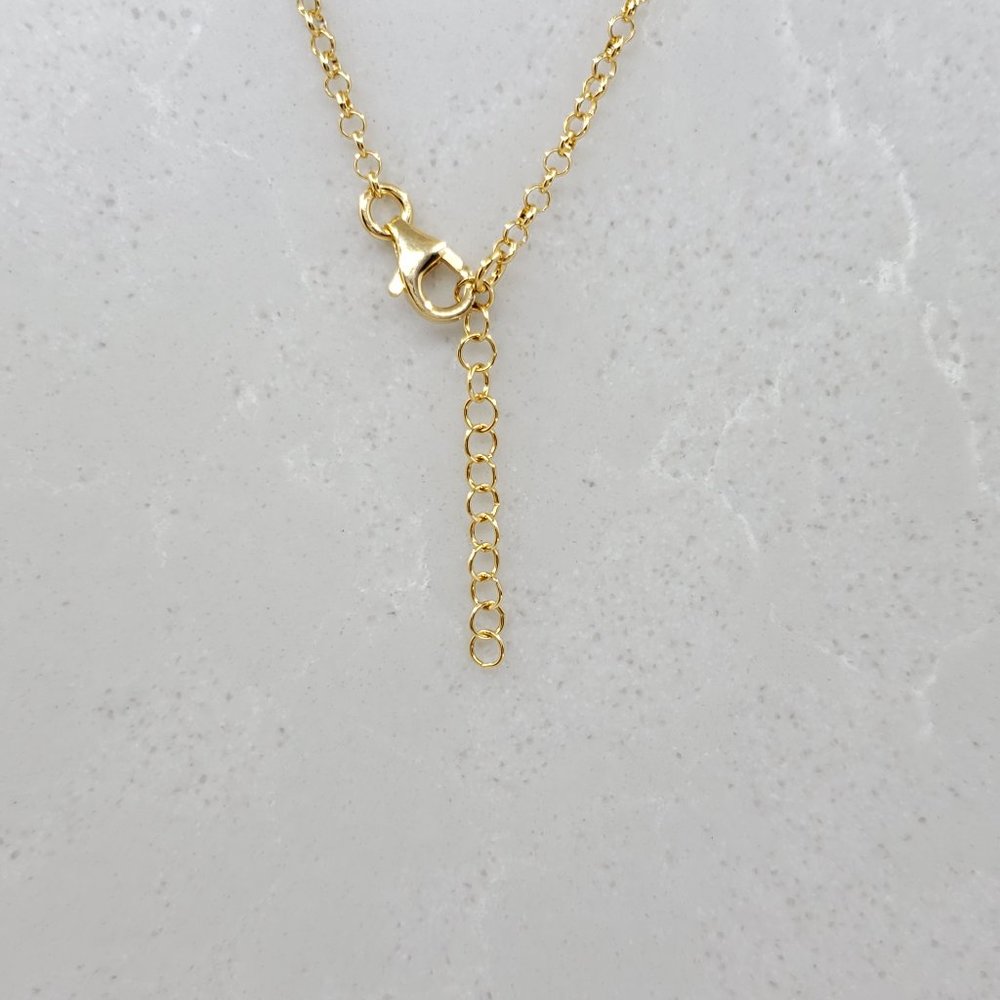 5 Turquoise Hearts Choker 14k Gold Plated on 925 - Picture 3 of 8